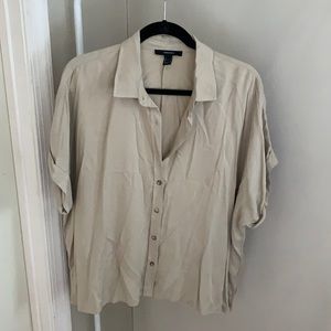 Forever 21 cream button down - size M